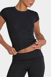 Oh Polly Tops T-Shirt ButterCloud Noir Moulant