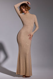Oh Polly Celestia 8387 robe longue dorée strass