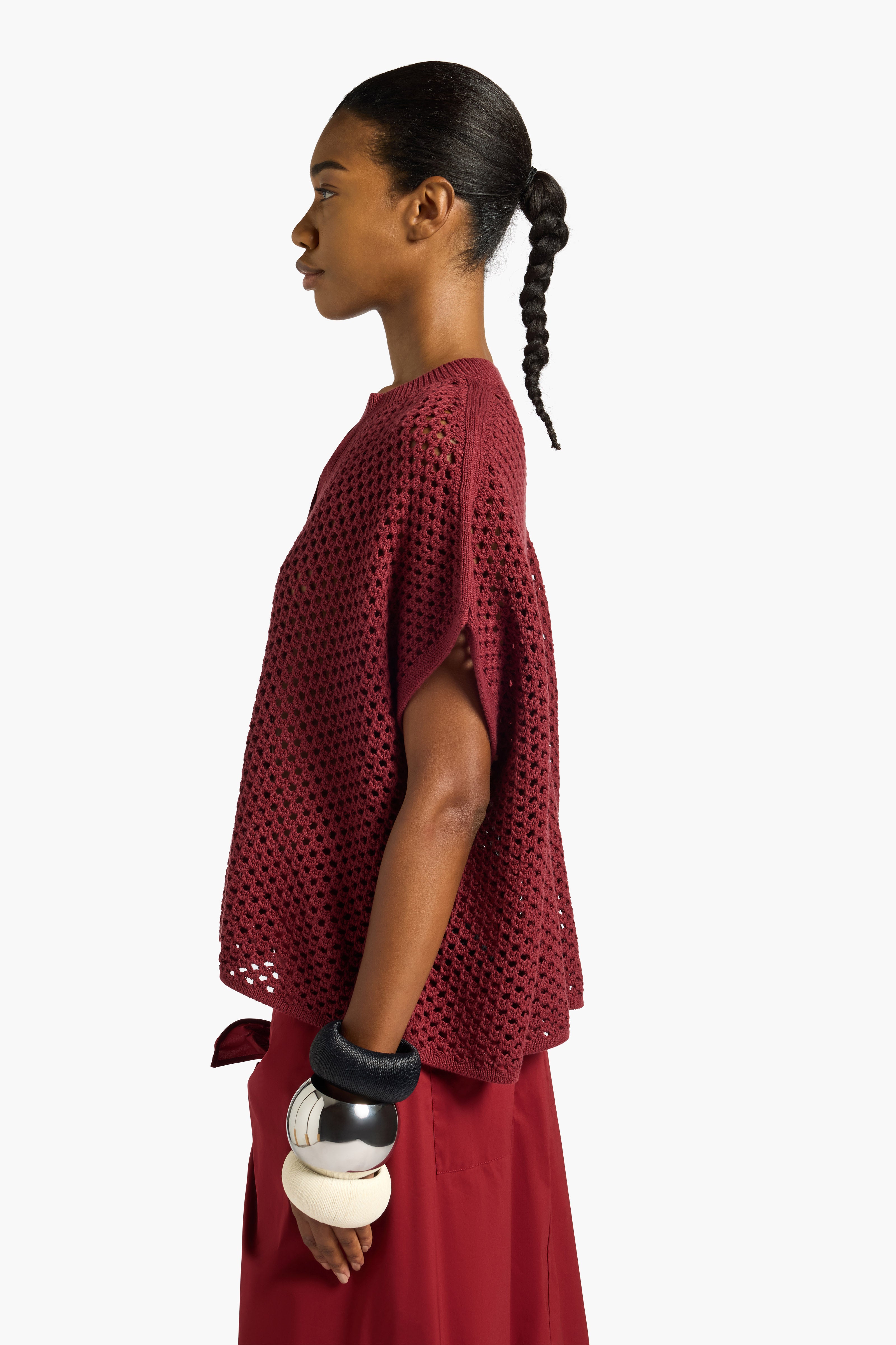 Liviana Conti Lenora maille coton terracotta kimono