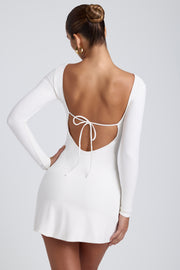Oh Polly Hope Robe Mini 8125 Blanche Modal Col Carré