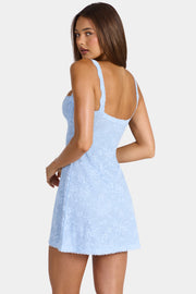 Oh Polly Dresses Mini Robe Annisa Arctic Blue dentelle stretch