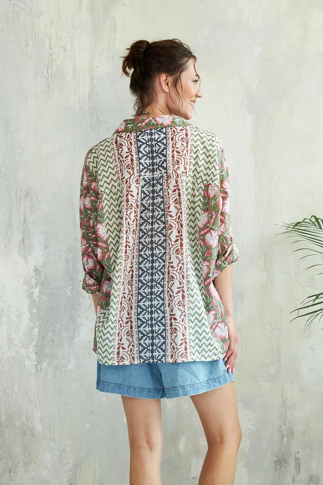 Chicosoleil Shany chemise verte batik coton