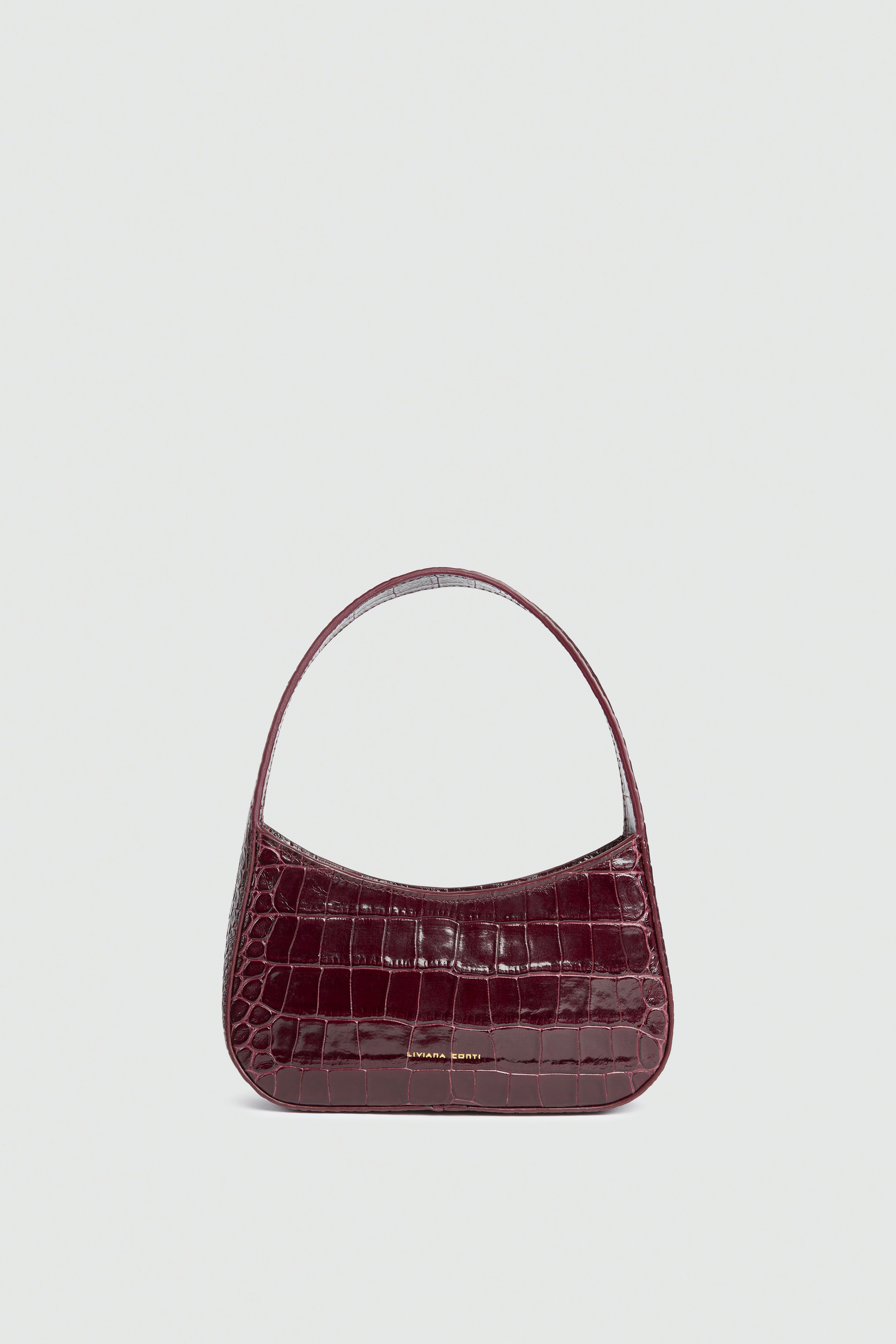 Liviana Conti Angel sac cuir aubergine croco
