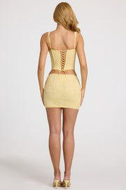 Oh Polly Elowise Lace Mini Skirt jupe jaune dentelle stretch