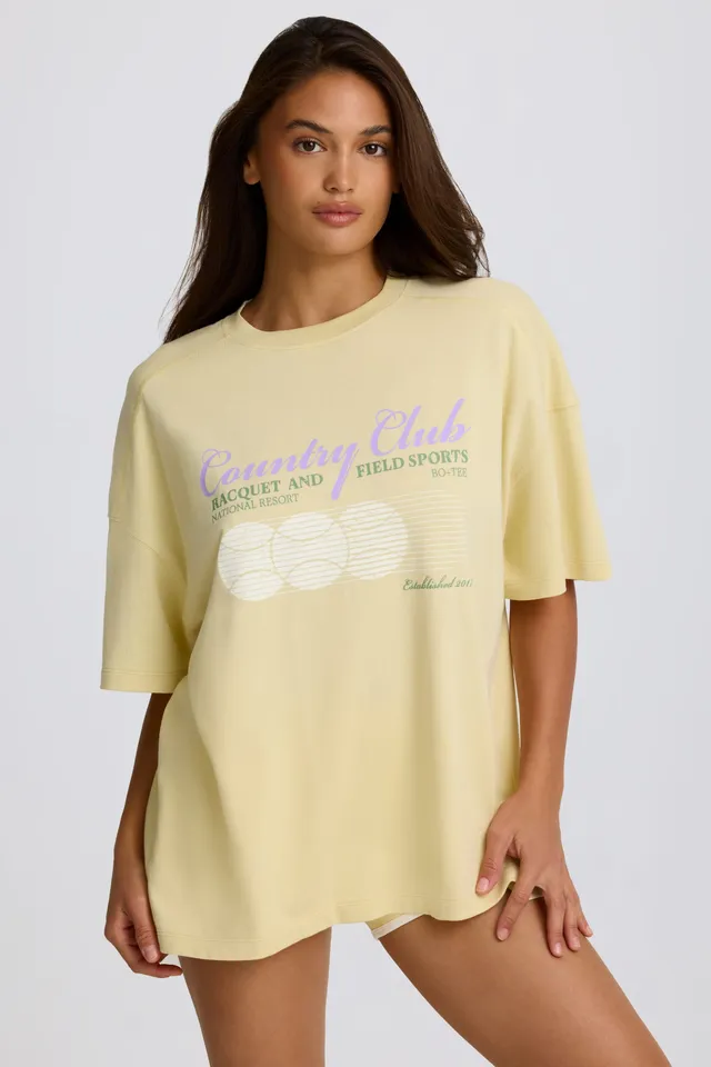 Oh Polly Tops t-shirt oversize jaune citron