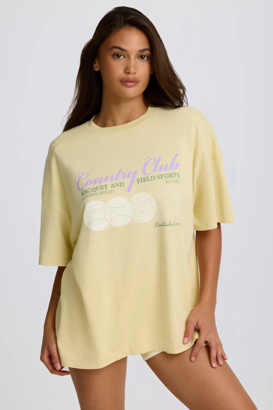 Oh Polly Tops t-shirt oversize jaune citron