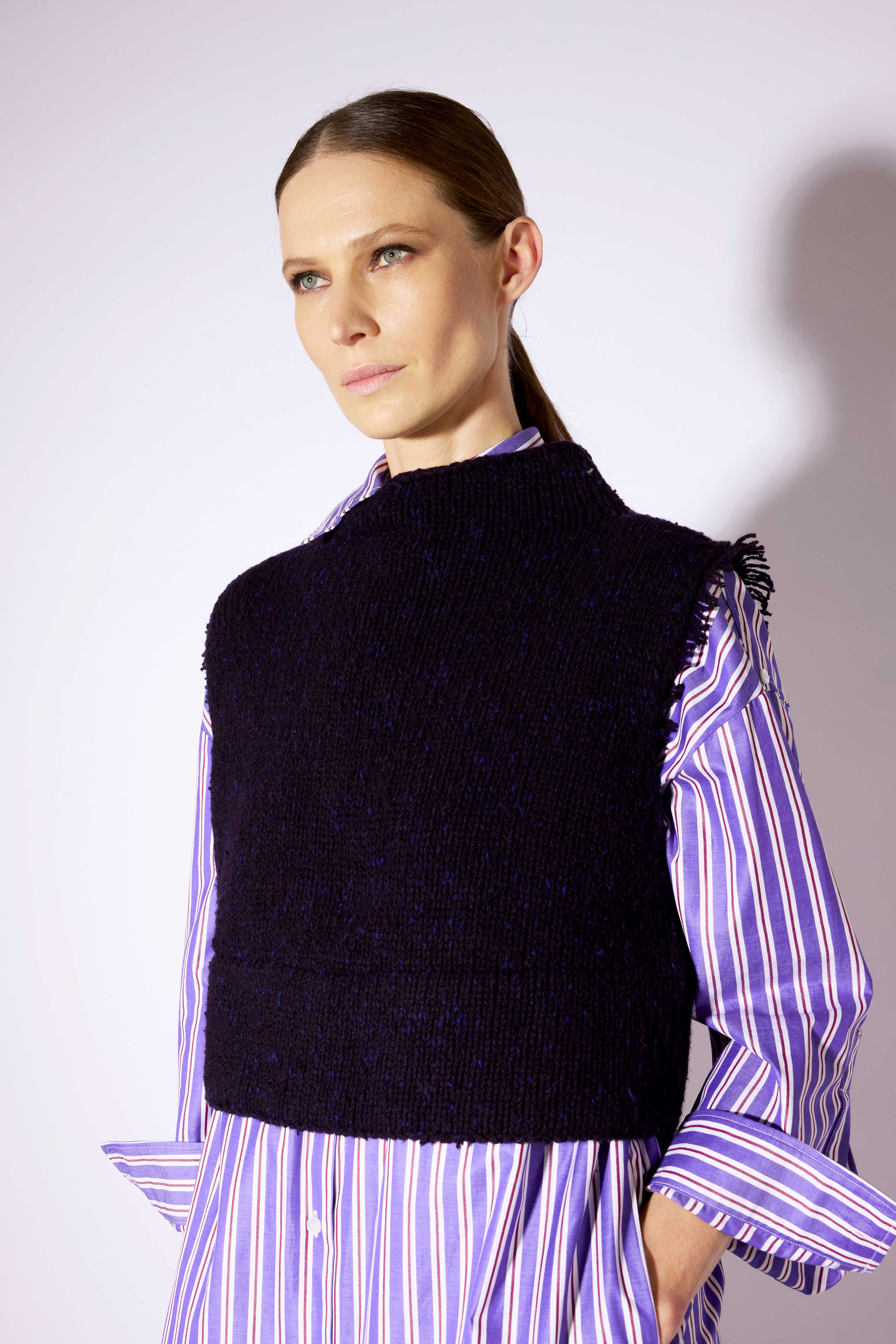 Liviana Conti Raisa gilet maille violet bleu XS-XL