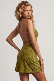 Oh Polly Halia robe mini olive devoré