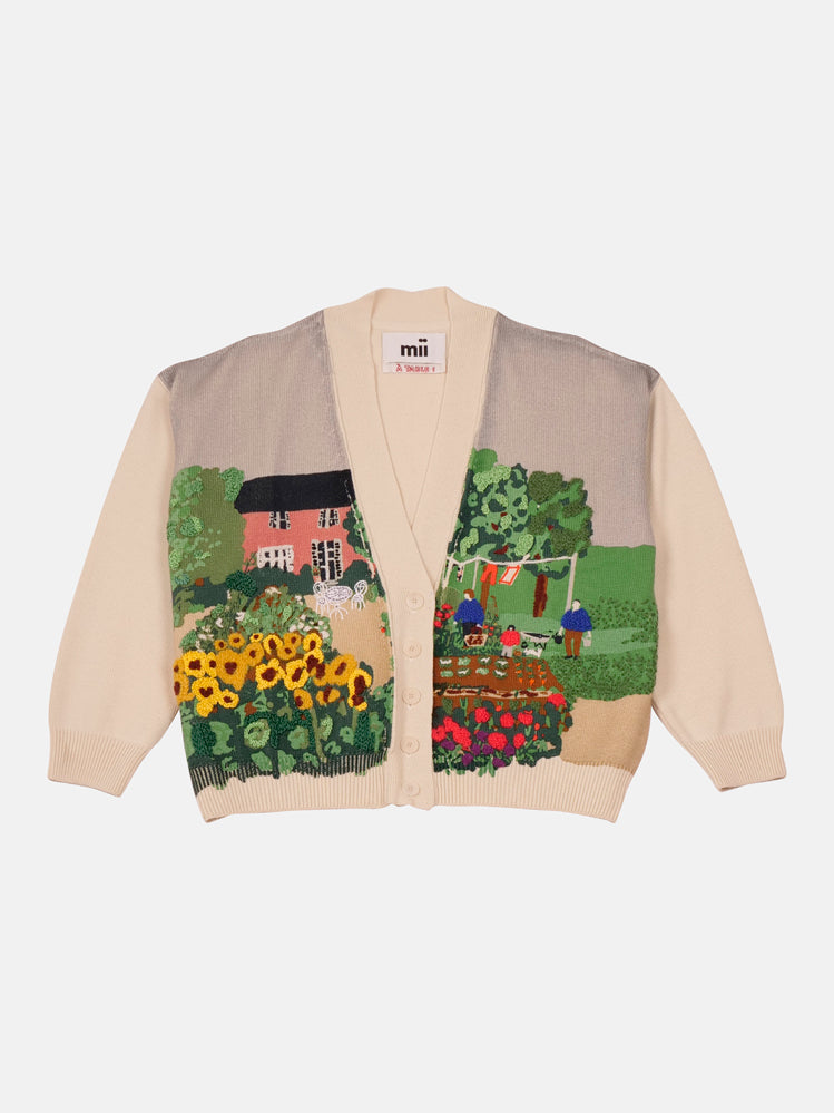Mii à table Cardigan Bella Potager maille brodée S-L