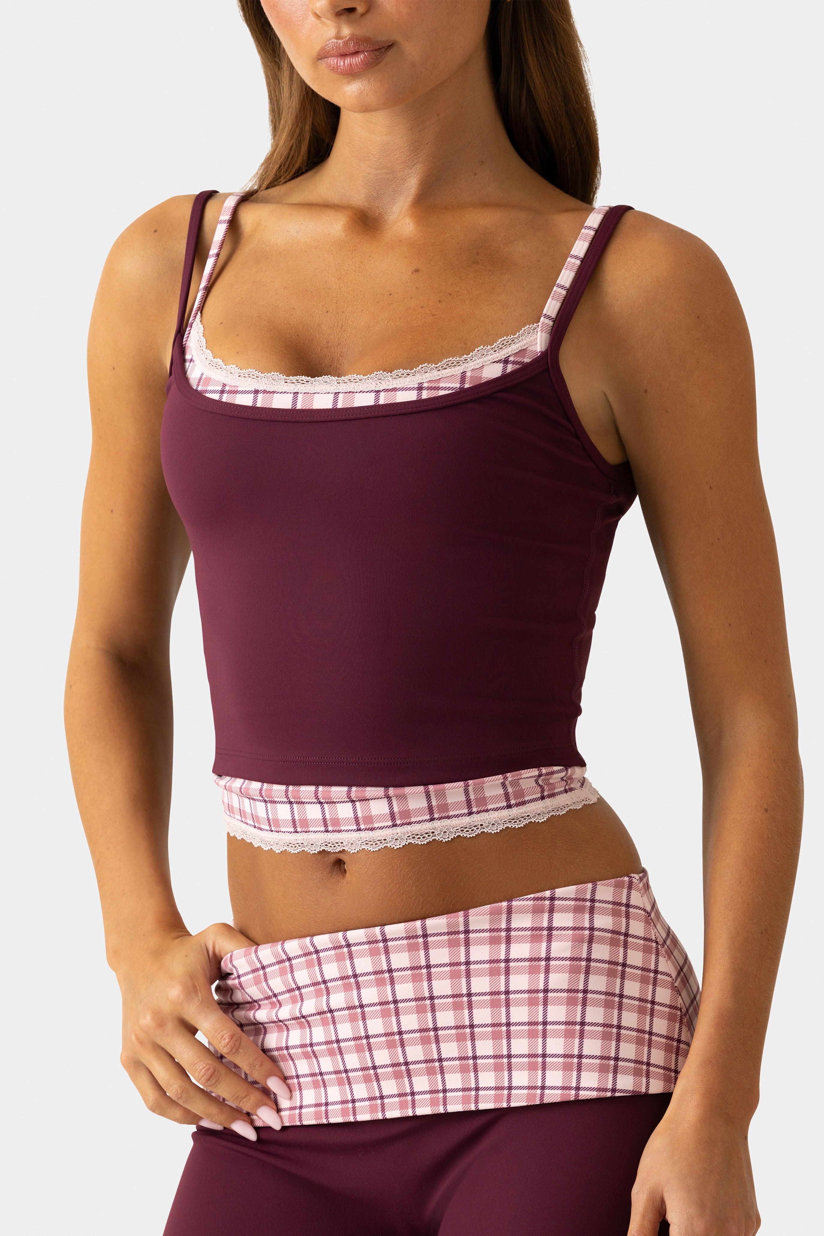 Oh Polly Bo+Tee Soft Active Tank Top débardeur Plum dentelle