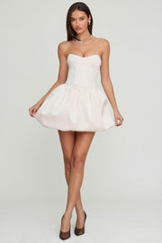 Oh Polly Gloriana Robe bustier satin convertible ivoire