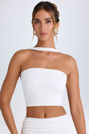 Oh Polly Tops 10335 haut bandeau blanc choker jersey