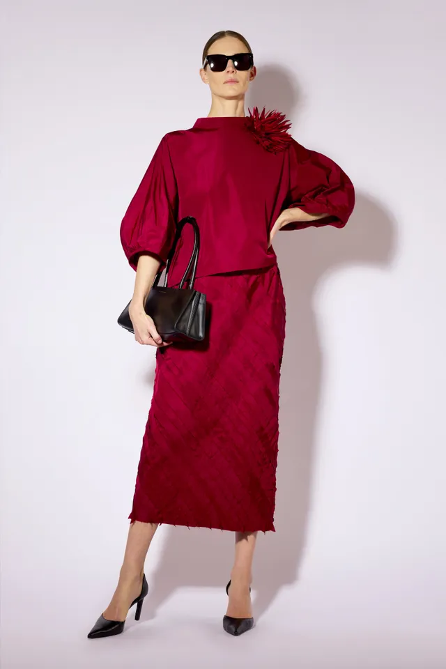 Liviana Conti Candice blouse taffetas paprika oversize