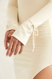 Oh Polly Sawyer 5468 robe midi ivoire en modal stretch