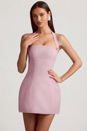 Oh Polly Odessa robe mini mauve rayée licou