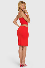 Oh Polly Lenea Jupe Midi Cherry modal dentelle