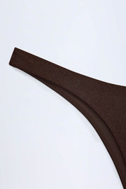 Oh Polly Swim Manea bas de bikini chocolat taille haute