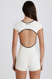Bo+Tee BT2376 combi unitard coconut col coeur stretch