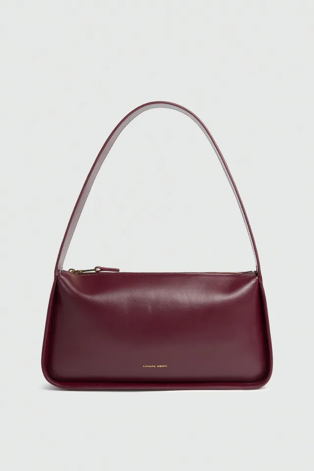 Liviana Conti Sac Caroline épaule cuir aubergine