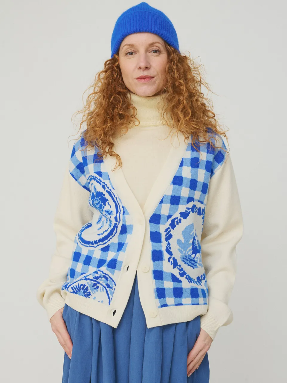 Mii à table cardigan Yaya femme laine cachemire vichy
