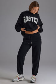 Oh Polly Jogging Noir Coton Taille Haute 100% Coton