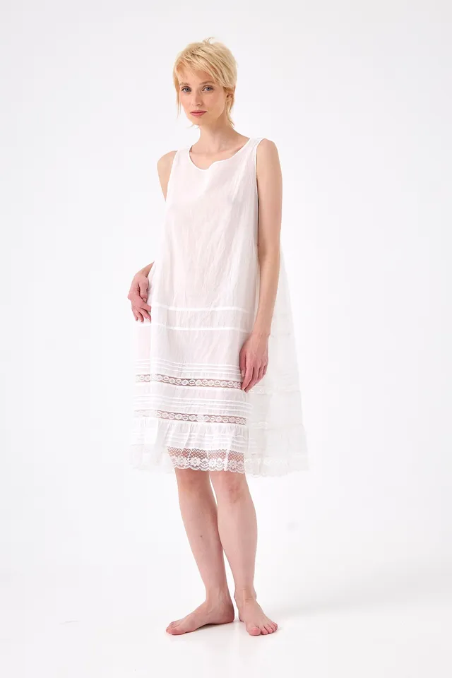 Chicosoleil Lucette robe courte blanche dentelle coton