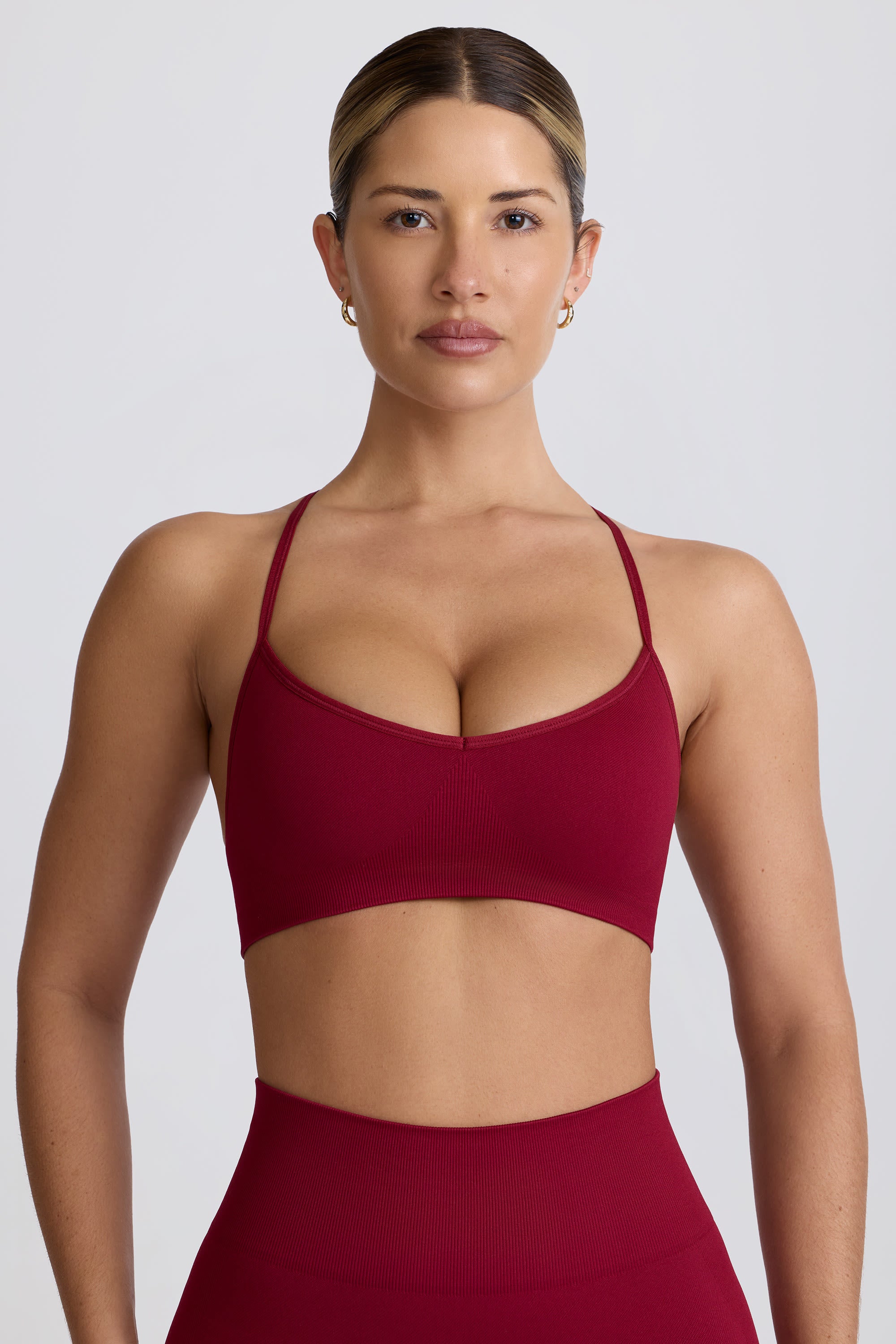 Oh Polly Super Sculpt BT2100 brassière sport bordeaux sans coutures