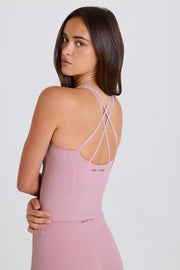 Oh Polly débardeur mauve dos croisé stretch long