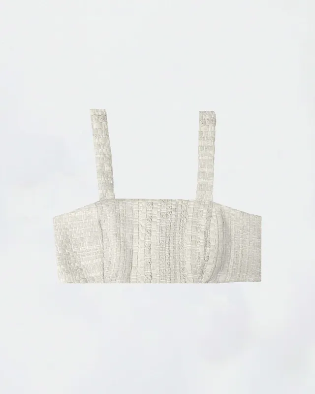The Ethiquette Athena crop top tweed ensemble Hemera