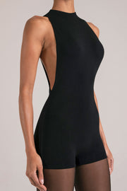 Oh Polly Combinaison Short Col Monté Noir Modal