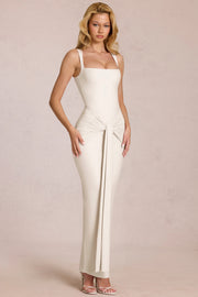 Oh Polly Nayeli 16149 Robe Maxi Pearl Jersey Ivoire