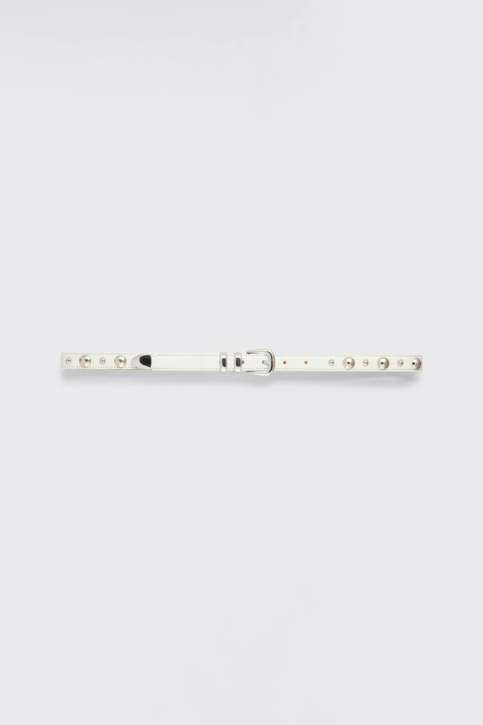 Liviana Conti Karen Ceinture Blanche Vegan 2cm Cloutée Taille 75-95