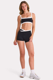 Bo+Tee Soft Active short sport noir taille croisée