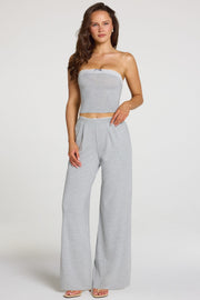 Oh Polly Reina pantalon large modal gris chiné