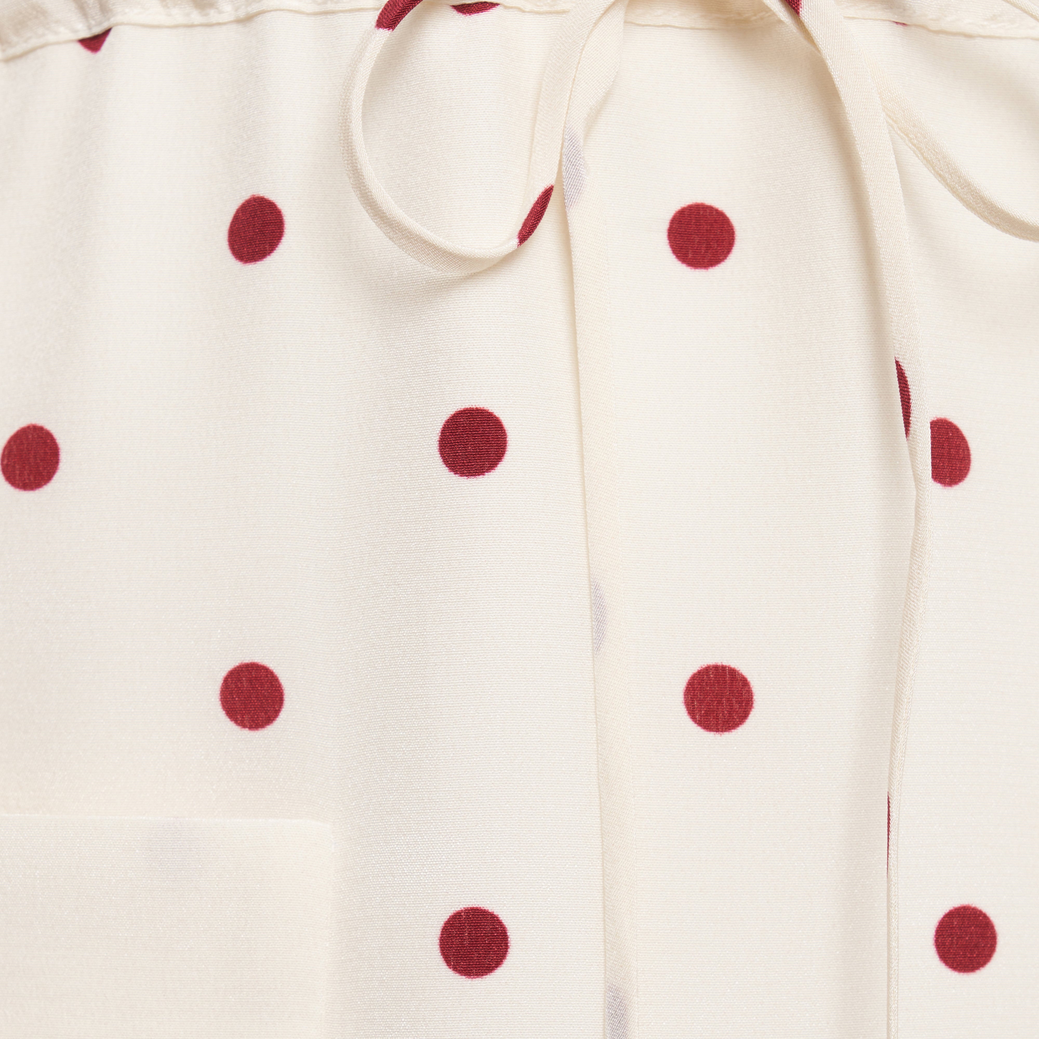 Alessandra Rich Polka-Dot Silk Mini Dress robe crème bordeaux 36-46