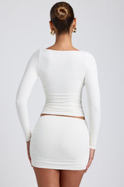 Oh Polly Emry top manches longues blanc modal moulant
