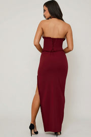 Oh Polly Penelope 10950 robe maxi corset rouge halter