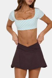 Bo+Tee Soft Active crop top menthe Mint Chip manches
