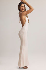 Oh Polly Hallie Maxi Robe Imprimé Rayé Modal Dos Nu