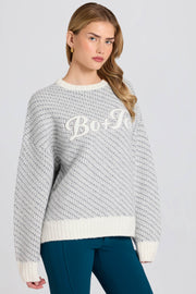 Oh Polly Pull Logo Oversize Ice Maille Lourde Chaude