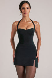 Oh Polly Tula jupe ultra mini noire bodycon fendue