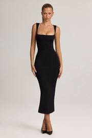 Oh Polly Ainslee 5617 robe midi noire moulante modal