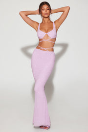 Oh Polly Embellished Sardinia 7218 jupe maxi lilas perles