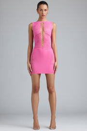 Oh Polly Joni mini jupe rose strass dentelle