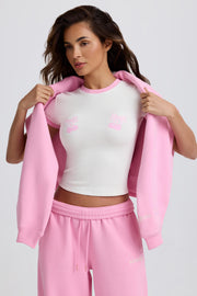 Oh Polly Baby T-Shirt Crop Blanc Coton Cerise Taille S