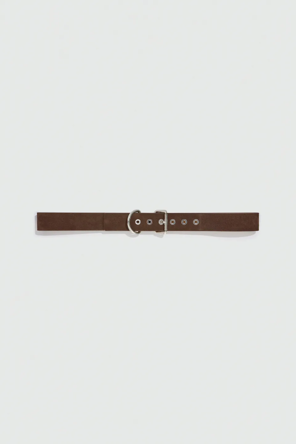 Liviana Conti Dotty ceinture marron daim boucle argent 40 mm