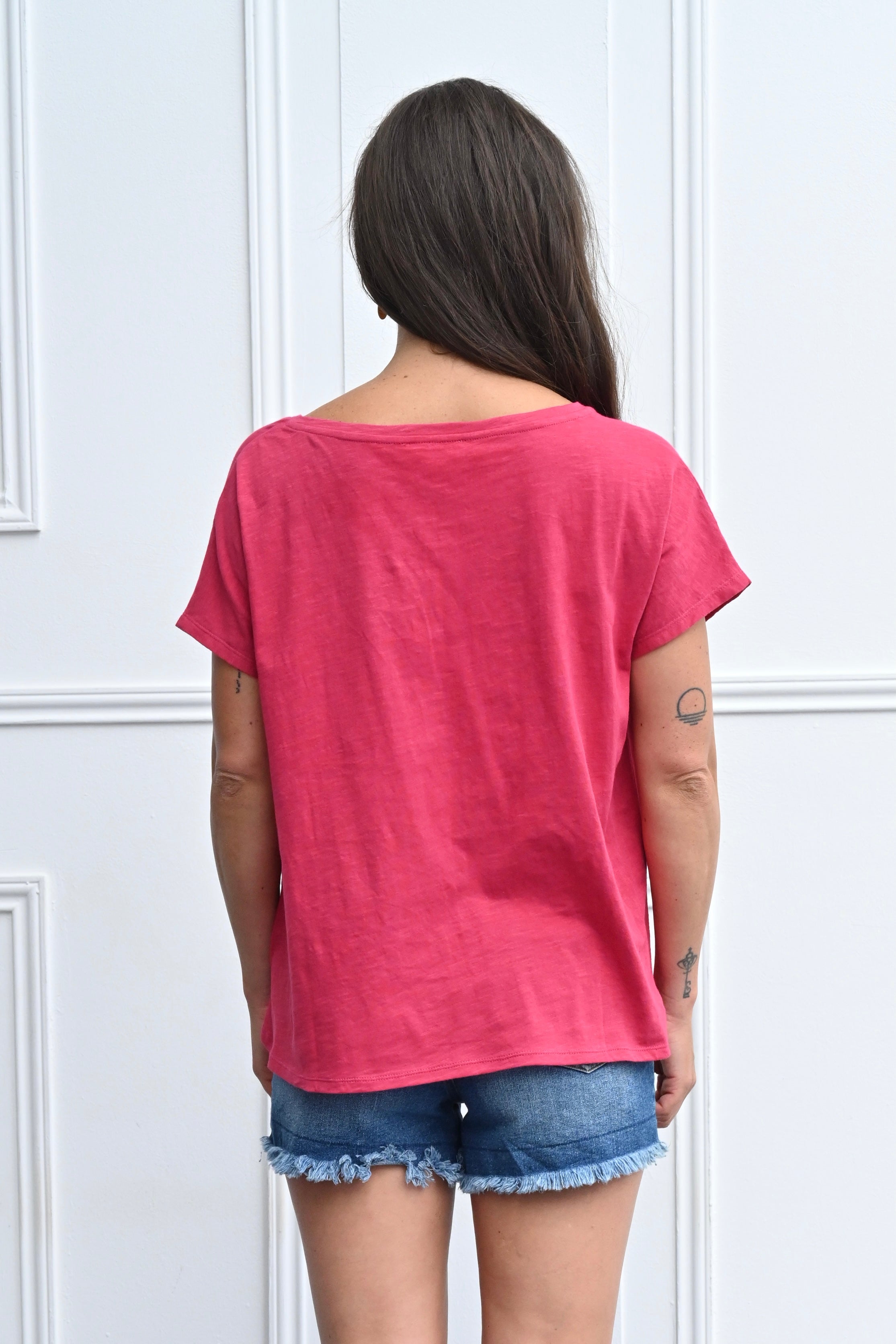 ChicoSoleil Roxy tee-shirt coton oversize rose juice