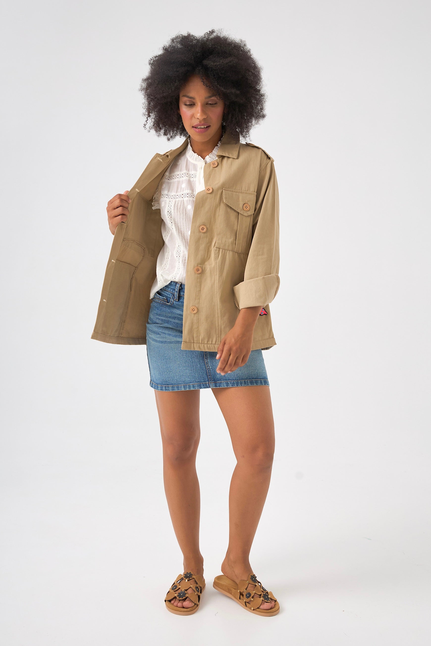 Chicosoleil Nova veste beige sable coton XS-XL