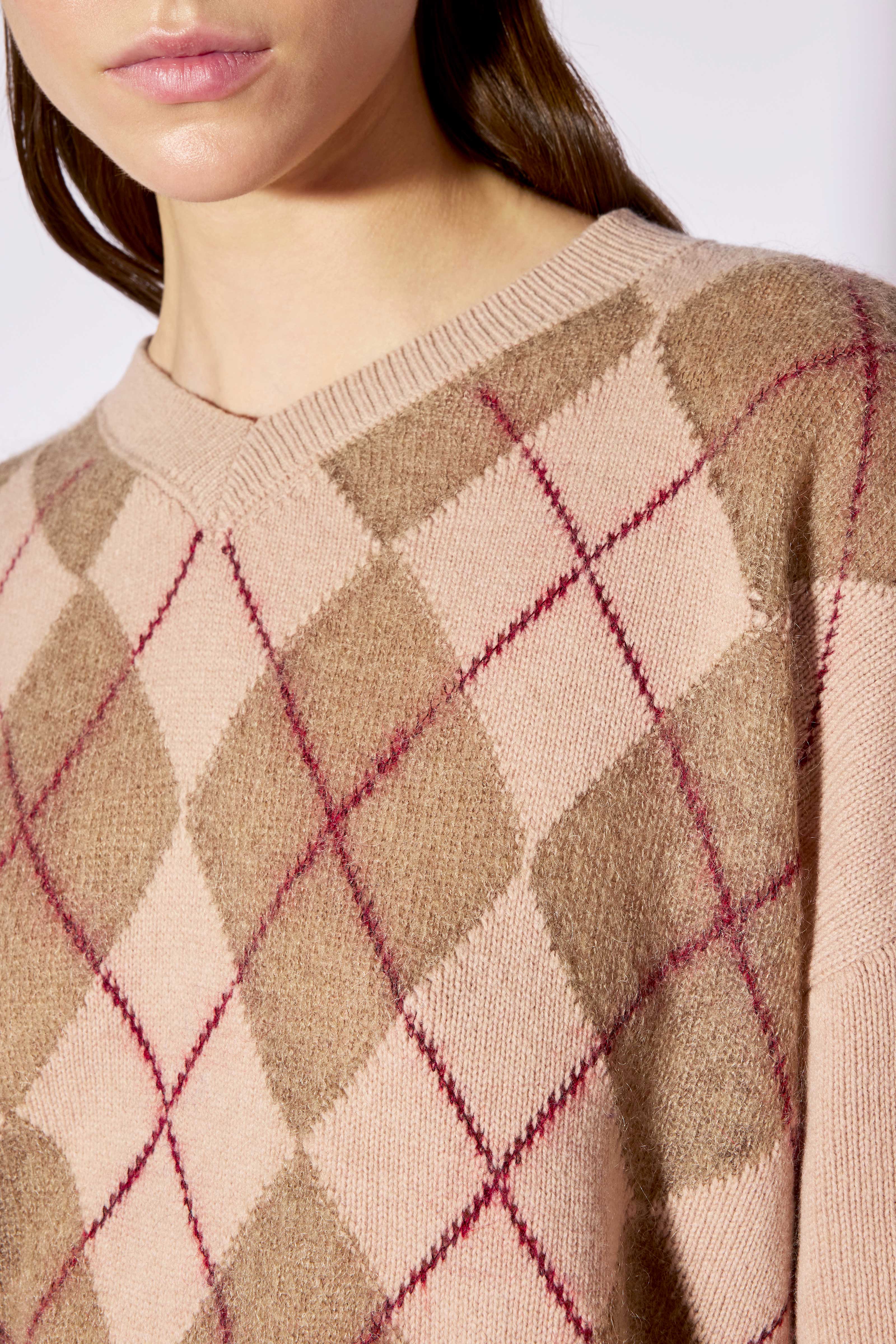 Liviana Conti Mary pull cachemire losanges M