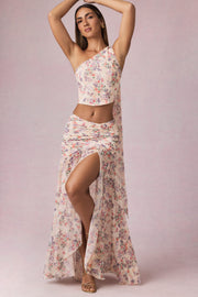 Oh Polly Romy jupe maxi primrose fleurie asymétrique
